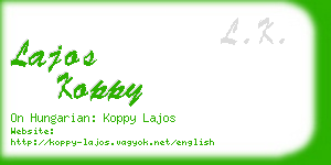 lajos koppy business card